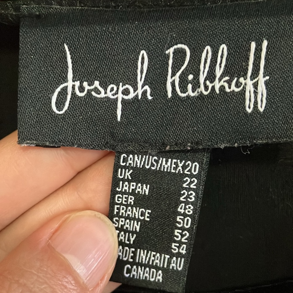 Joseph Ribkoff black asymmetrical tunic with velour trim size 20 - Picture 6 of 8